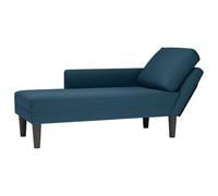 Nqyjm Chaise longue con cojín y reposabrazos derecho azul terciopelo chaise lounge sofá, sillón acolchado con cojines, sofá cama perfecto para sala de estar, dormitorio, oficina, espacio pequeño
