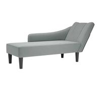 Nqyjm Chaise longue con reposabrazos derecho de tela gris claro chaise lounge sofá, sillón acolchado con cojines, sofá cama perfecto para sala de estar, dormitorio, oficina, espacio pequeño