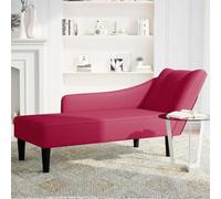 Nqyjm Chaise longue con reposabrazos derecho rojo vino terciopelo chaise lounge sofá, sillón acolchado con cojines, sofá cama perfecto para sala de estar, dormitorio, oficina, espacio pequeño