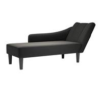 Nqyjm Chaise Longue con Reposabrazos Derecho, Tela Negra, Chaise Lounge Sofá,Sillón Dormir Acolchado con Cojines,Sofá Cama Perfecto para Salón,Dormitorio,Oficina,Espacio Pequeño