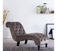 Nqyjm Chaiselongue gris terciopelo Chaise Lounge Sofá, sillón acolchado con cojín, sofá cama, perfecto para sala de estar, dormitorio, oficina, espacio pequeño