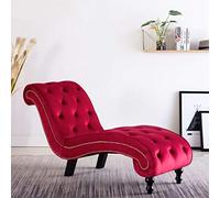 Nqyjm Chaiselongue Red Velvet Chaise Lounge Sofá, Silla para dormir acolchada con cojín, sofá cama, perfecto para sala de estar, dormitorio, oficina, espacio pequeño