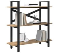Nqyjm Estantería 3 niveles 100x33,5x102 cm Madera de ingeniería Salón | Biblioteca de pie armario con compartimentos para oficina, comedor, dormitorio