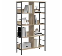 Nqyjm Estantería 8 niveles 82x32x144,5 cm Madera de ingeniería Salón | Biblioteca de pie armario con compartimentos para oficina, comedor, dormitorio