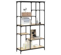 Nqyjm Estantería 8 niveles 99x35,5x176 cm Roble Sonoma Salón | Biblioteca de pie armario con compartimentos para oficina, comedor, dormitorio