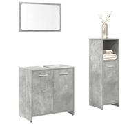 Nqyjm - Juego de muebles de baño, 3 piezas, color gris hormigón L3324851 | Compartimentos y puertas, armario empotrado para sala de estar, WC para invitados, Lavadero, Habitación