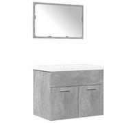 Nqyjm - Juego de muebles de baño, 3 piezas, color gris hormigón L3324862 | Compartimiento y 2 puertas, armario empotrado, almacenamiento de muebles para sala de estar, WC invitados, lavadero