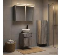 Nqyjm Juego de muebles de baño 4 unids Sonoma gris L3407468 | Estanterías y puertas, mueble de aseo para sala de estar, WC para invitados, Lavadero, Habitación