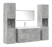 Nqyjm - Juego de muebles de baño, 5 piezas, color gris | Compartimentos y puertas, armario empotrado para sala de estar, WC para invitados, Lavadero, Habitación