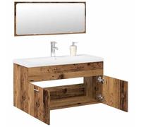 Nqyjm - Juego de muebles para cuarto de baño, 3 piezas, madera de | Compartimiento y 2 puertas, armario empotrado, almacenamiento de muebles para sala de estar, WC invitados, lavadero
