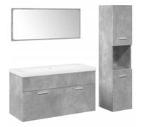 Nqyjm - Juego de muebles para cuarto de baño, 4 piezas, color gris hormigón | Compartimentos y puertas, armario empotrado para sala de estar, WC para invitados, Lavadero, Habitación