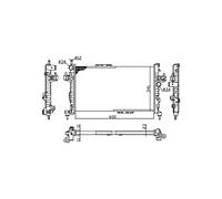 NRF Radiador refrigeración del motor Ancho de red 341mm Longitud de red 600mm Profundidad de red 23mm Compatible con OPEL Corsa C Hatchback X01 54753A