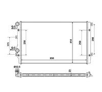 NRF Radiador refrigeración del motor Ancho de red 415mm Longitud de red 650mm Profundidad de red 23mm Compatible con VW Golf 6 5K1 53406A