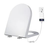 NSTVVEE Asiento de Inodoro eléctrico Inteligente con calefacción, Temperatura Ajustable y diseño en Forma de D, Polipropileno Blanco (Blanco)