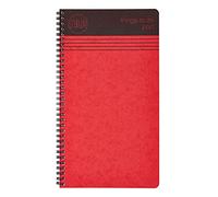 NU: Cuadernos - Craze Cloud Range - Bloc de cosas para hacer - Cuaderno encuadernado de alambre - Cuadernos de papelería - Bloc de notas rayado - Rojo - 110 páginas