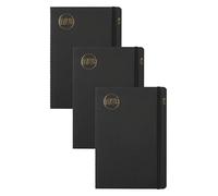 nu: Cuadernos Kraft Range - Cuaderno A5 con lomo cosido negro - Cuadernos de papelería - Bloc de notas profesional - Paquete múltiple de 3