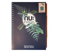 Nu Notebooks - Evolve Range - Cuaderno reciclado - Cuaderno de proyectos A4 - Cuaderno de espiral - Cuadernos de papelería - Bloc de notas profesional - 150 páginas