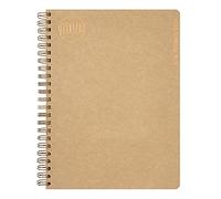 Nu Notebooks - Kraft Range - Cuaderno de proyectos A4 con alambre de manilla - Cuadernos de papelería - Bloc de notas profesional, marrón - 160 páginas