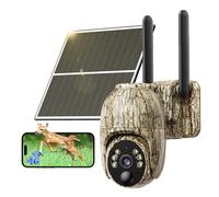 NUASI 2K 4G LTE Cámara de Caza Solar con Tarjeta SIM Fototrampeo Exterior