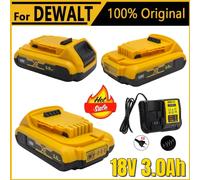 Nueva batería recargable original Dewalt de 3.0Ah y 18V para herramientas DCB200 DCB201 DCB206 18V 3AH. Para batería de herramientas Dewalt de 18V 20V. 3.0Ah X2 charger x1