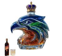 NUEVA botella de whisky en forma de águila con corona, decantador de licor de vidrio de 350 ml, diseño de esmalte coloreado para barra,