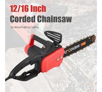 Nueva motosierra con cable de alta potencia de 12/16 pulgadas, motosierra eléctrica sin escobillas de mano de CA de 220V para corte de tala de madera 12 inch