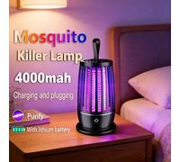 Nueva Trampa para Moscas Recargable por USB, Lámpara Eléctrica Mata Mosquitos, Repelente de Insectos Silencioso para Interiores y Exteriores, Anti Mosquitos 2026 White With battery