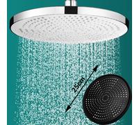 Nuevo cabezal de ducha presurizado de 25 cm para montaje en techo, supercarga, gran caudal, rociador superior, ABS, cabezal de ducha de lluvia de alta presión y espesor. Black D