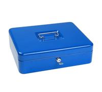 ¡¡¡NUEVO!!! Caja SAX 30x24x9, monedero, AZUL, Robusta caja de chapa de acero con 5 compartimentos para monedas - Extraíble, cerradura de seguridad incl. 2 llaves