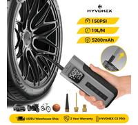 Nuevo Compresor de Aire Inalámbrico para Auto HYVOHEX C2 PRO, Ciclo de Trabajo del 100%, Inflador de Neumáticos Portátil de 5200mAh con Luz para Autos y Motocicletas