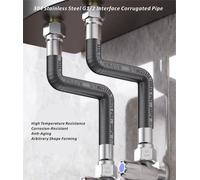Nuevo Grifo de acero inoxidable 304, tubería de agua trenzada, grifo de agua fría y caliente de 1/2 pulgadas, manguera de entrada, calentador, tubo de conexión Flexible Black