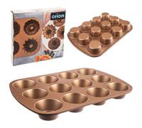 NUEVO Molde para magdalenas Orion MARISSA 12 cobre antiadherente aluminio mol...