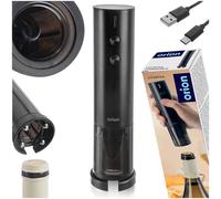 NUEVO Sacacorchos Eléctrico USB C 195cm Negro Acero Inoxidable Abrebotellas