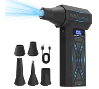 Nuevo Soplador de aire P70 de 110000Rpm, soplador Turbo ajustable de 4 engranajes con pantalla de batería de luz Led, plumero de aire comprimido inalámbrico black