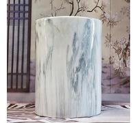 Nuevo Taburete De Cerámica De Estilo Chino, Taburete Cuadrado con Diseño De Mármol, Taburete De Tambor De Cerámica Antideslizante, Mesa Simple De Tinta Chinoiserie De 45x33cm(Color:A)