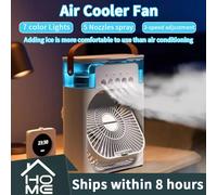 Nuevo ventilador 3 en 1, aire acondicionado, Enfriador de aire pequeño para el hogar, luz LED nocturna, humidificador portátil, ventilador de ajuste de aire, ventilador para oficina y hogar Negro