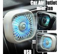 Nuevo ventilador de aire acondicionado para coche, ventilador de salida de aire, ajuste de tres velocidades, luz colorida, Mini ventilador Usb, Enfriador de coche, Mini ventilador multifunción