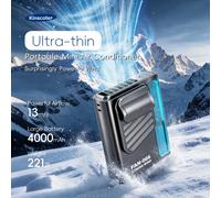 Nuevo Ventilador de Cintura Colgante para Exteriores, 4000mAh USB, Multifuncional, Mini Ventilador de Refrigeración, 5 Velocidades, Pantalla Digital, Portátil y Recargable Green