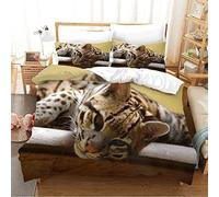 NUEYSP Funda Nordica Cama 180 Gato Leopardo Infantil Fundas Nordicas Cama 180 para Adultos con Cremallera Cómodo Microfibra Fundas Nordicas 240x260 cm + 2 Funda de Almohada 50x75 cm
