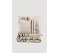 Nuit Des Rêves Elegant Ranforce Single Quilt Cover Set 135 x 200 cm, 100% algodón, Negro/Blanco/Dorado, Lavable a máquina, Cierre de Botones y Envolvente, Elegante y cómodo