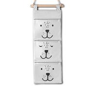 Nukido Organizador de Juguetes Colgante contenedor para Cesta de Juguetes Bolsa de lavandería Organizador Colgante Ropa u Otros Productos complemento para la habitación - 20 x 14 x 80 cm - Gris
