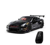 NULA Reloj despertador deportivo con sonido de motor, reloj digital LED con volumen ajustable, pulverización y efectos de luz, puertas de capó y maletero para abrir, coche teledirigido (negro)