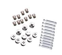 NULYLU 10 Juegos Conector de Muebles para Cajones y Muebles de Madera Tuercas Preinsertadas y Pasadores, Resistencia a Tracción y Rosca Externa Autorroscante, Adecuado para Armarios