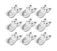 NULYLU 9piezas Gancho Adhesivo Gato Pequeño para Baño Colgador Toallas Creativo Diseño Adorable Material Abs Seguro y Resistente Decoración y Almacenaje Funcional Color Color Aleatorio