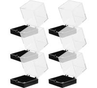 NULYLU Caja de Muestras Minerales Transparente Fácil de Limpiar de Plástico para Colecciones de 6 Piezas Estuche de Exhibición Adecuado para Organizar y Proteger Minerales