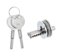 NULYLU Cerradura en Color Plata para Puerta Corrediza de Vidrio con Llaves Estructura Estable de Aleación de Zinc y Diseño Seguro para Gabinete de Joyería