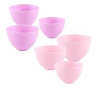 NULYLU Pack de 6 Cuencos de Silicona Rosa para Mascarillas Faciales Diy, Resistentes a Daños y Perfectos para Mezclar Ingredientes en Casa