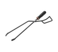 NULYLU Pinzas Alargadas para Carbón de Barbacoa con Mango de Madera, Accesorio para Camping y Actividades al Aire Libre, Hierro Resistente y Agarre Estable