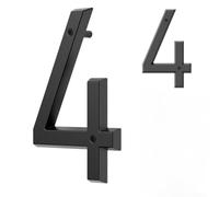 Número de casa flotante 3D de 6 pulgadas, letrero para pared exterior o buzón, números de hogar de aleación de zinc resistente a la intemperie con kit de fácil montaje (4#)