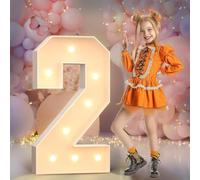 Números de marquesina de 2 pies,(60CM),números gigantes iluminados para fiestas, números grandes con luces, número grande con luz LED, decoraciones de fiesta de cumpleaños,números de cartón